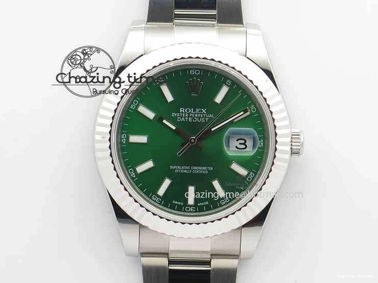 0202 DateJust II 41mm SS BP Maker Best Edition Green Dial On SS Bracelet SA AllSeason 3677